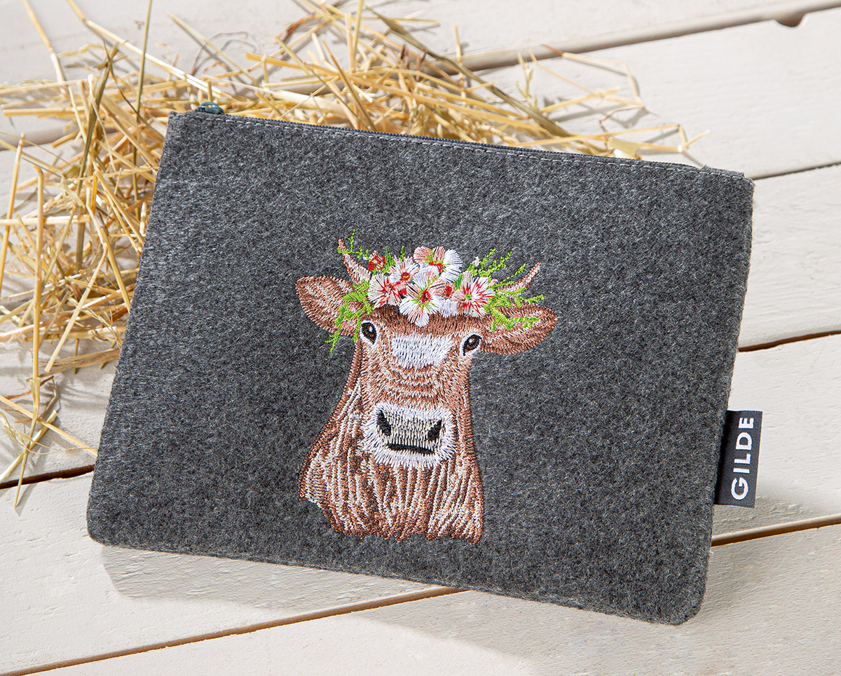 Filz Borso/Tasche Kuh Adelheid gestickt 